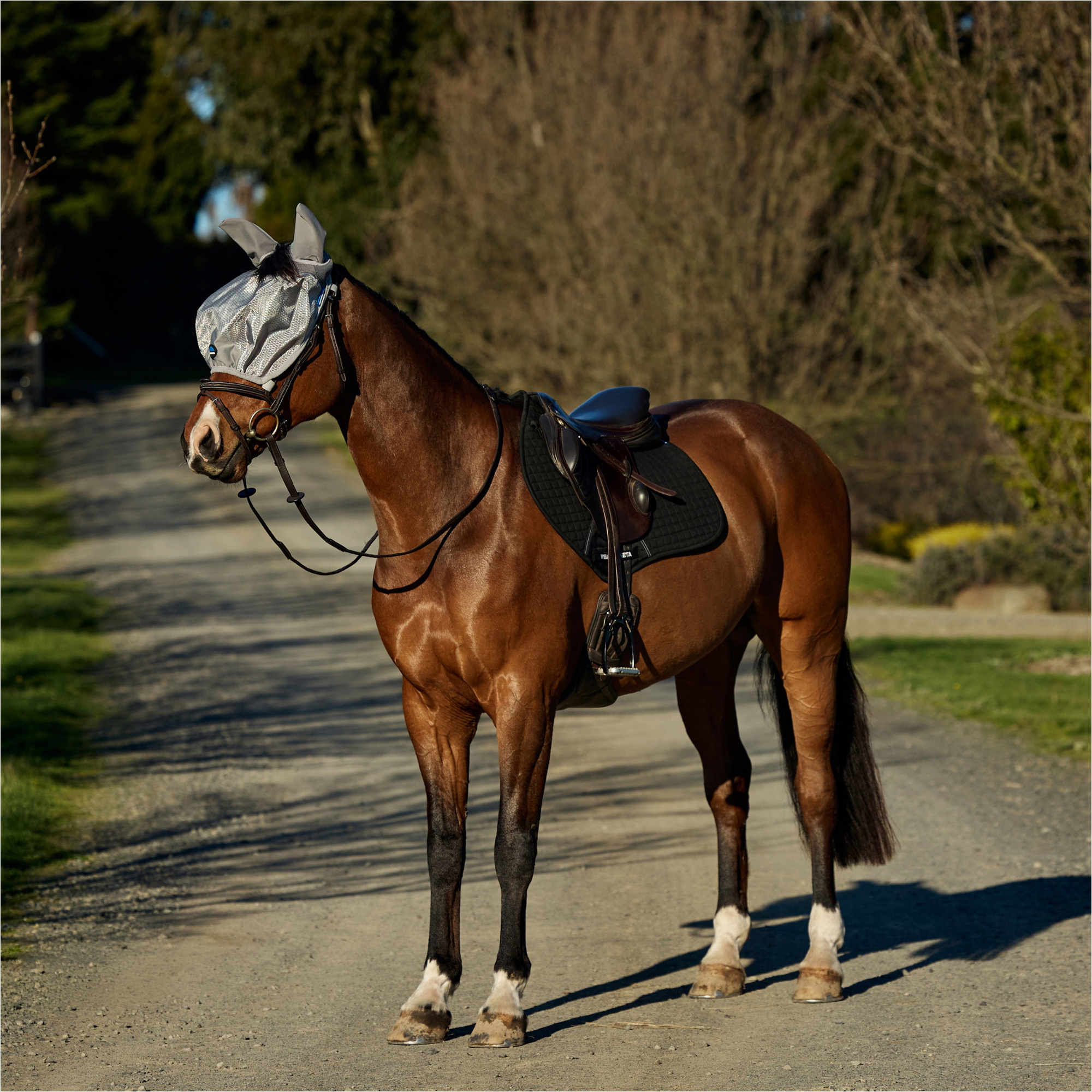 2026 WeatherBeeta Comfitec Hexi Shield Ride On Fly Mask 1029740 - Silver